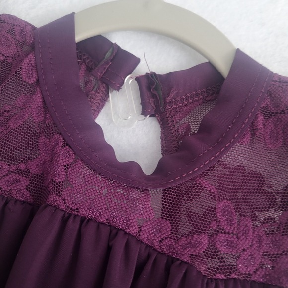 weissman xsc‎ dance costume purple lace ruffle xs child girls - Picture 2 of 4